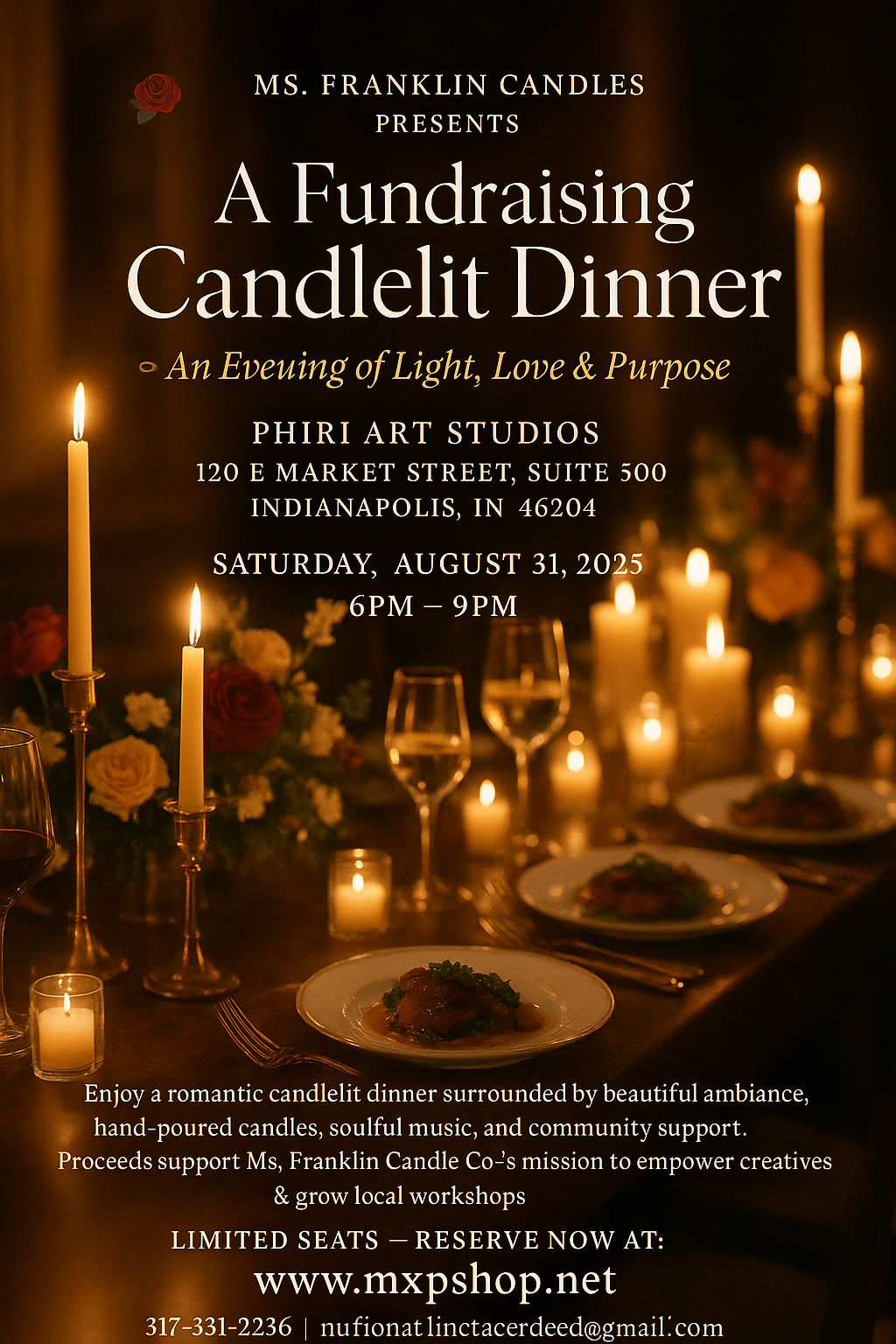 Msfranklin candles Fundraising Dinner (Saturday August 31st 2025) 7PM-10pm