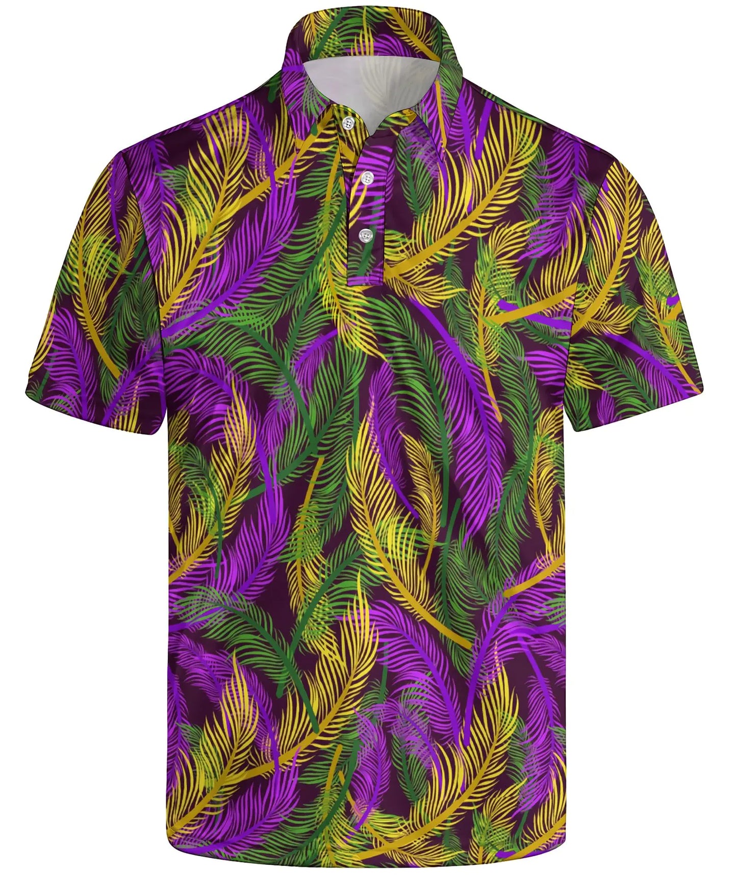 Carnival Golf Polo Shirts for Men Leaf Polo Shirts Carnival Outfit Quick Dry Moisture Wicking Short Sleeve Carnival Polo Shirts
