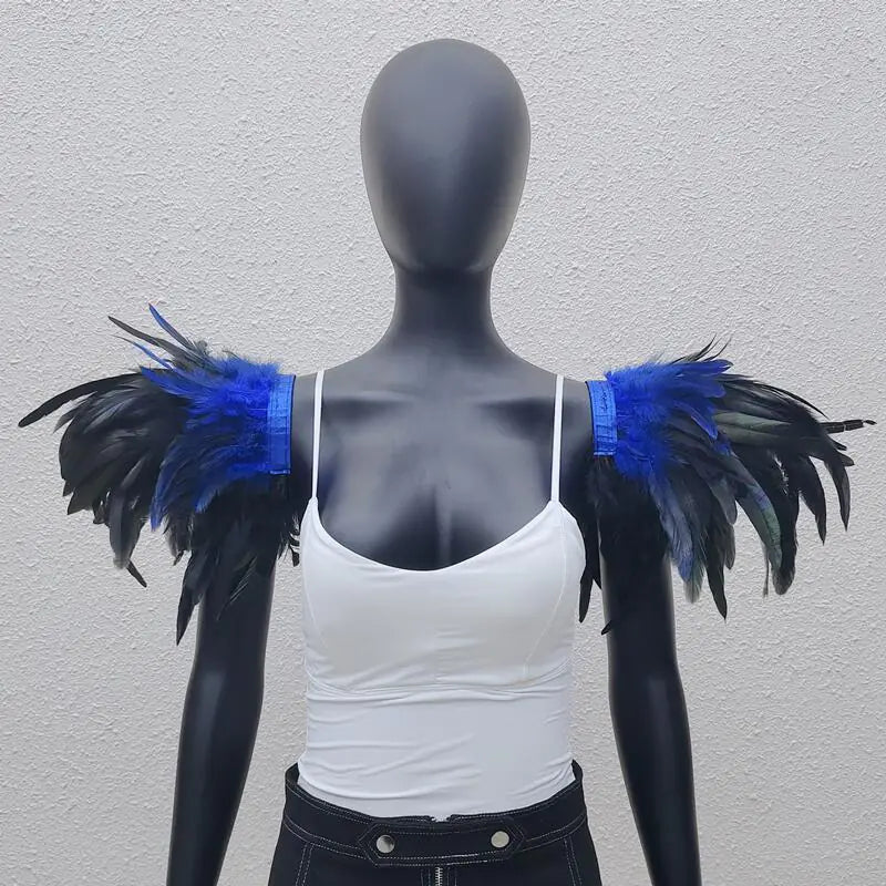 Gothic Style Oversized Feather Shawl for Costumes
