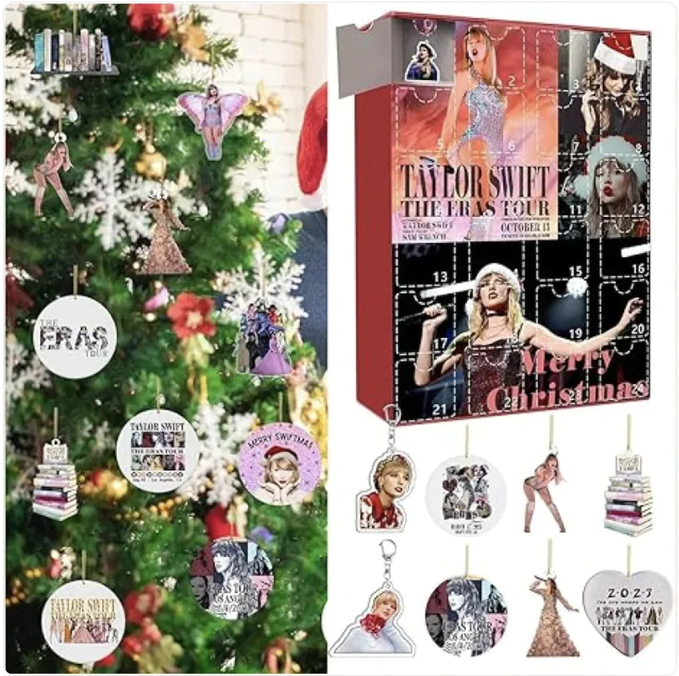 Christmas Advent Calendar Keychain – 24-Day Countdown for Kids & Adults, Cute Cartoon Ornament, 2024 Holiday Gift Idea