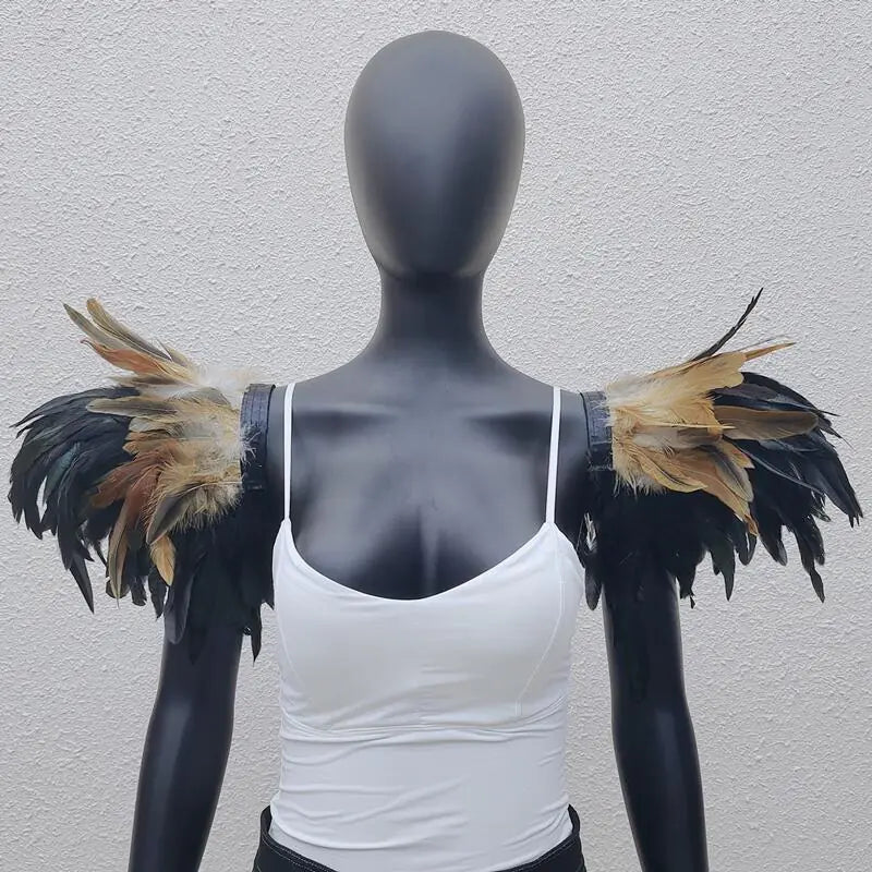 Gothic Style Oversized Feather Shawl for Costumes