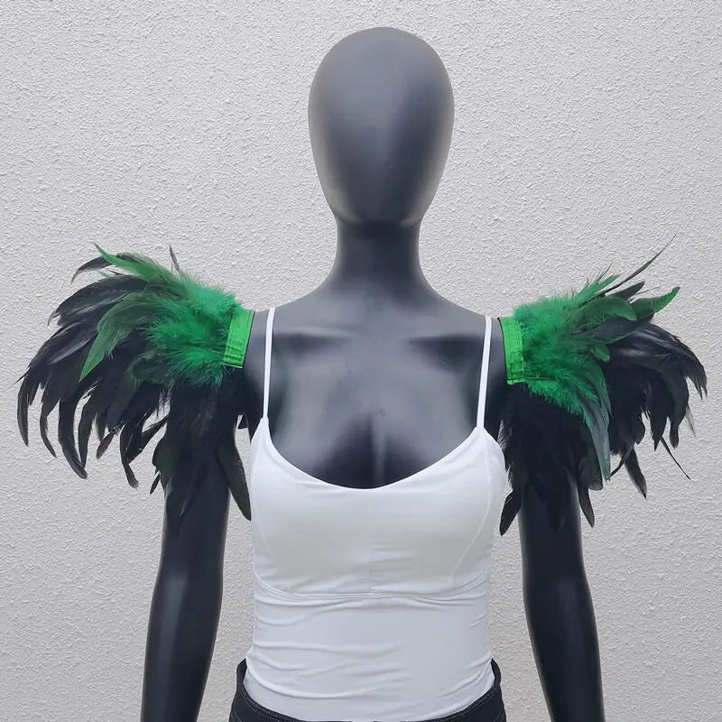 Gothic Style Oversized Feather Shawl for Costumes