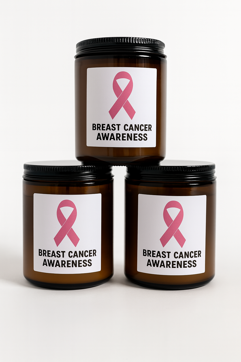 All Natural Soy Wax Breast Cancer Awareness 8oz candles