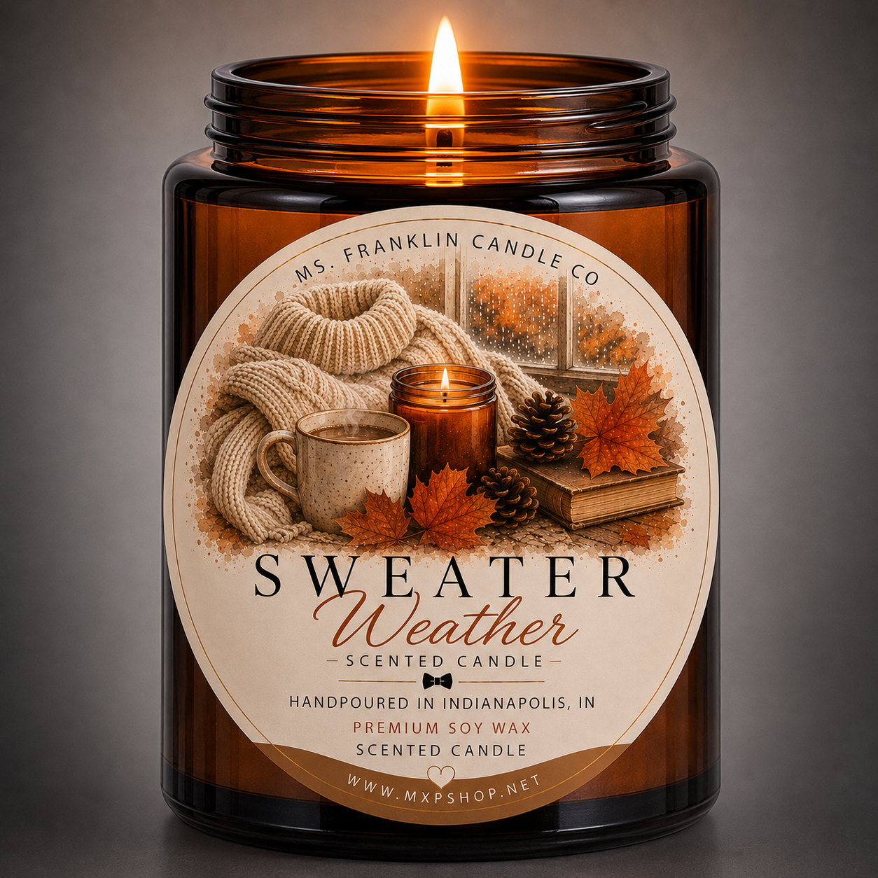 Sweater Weather Fall Scented Candle | 8oz | Soy Wax