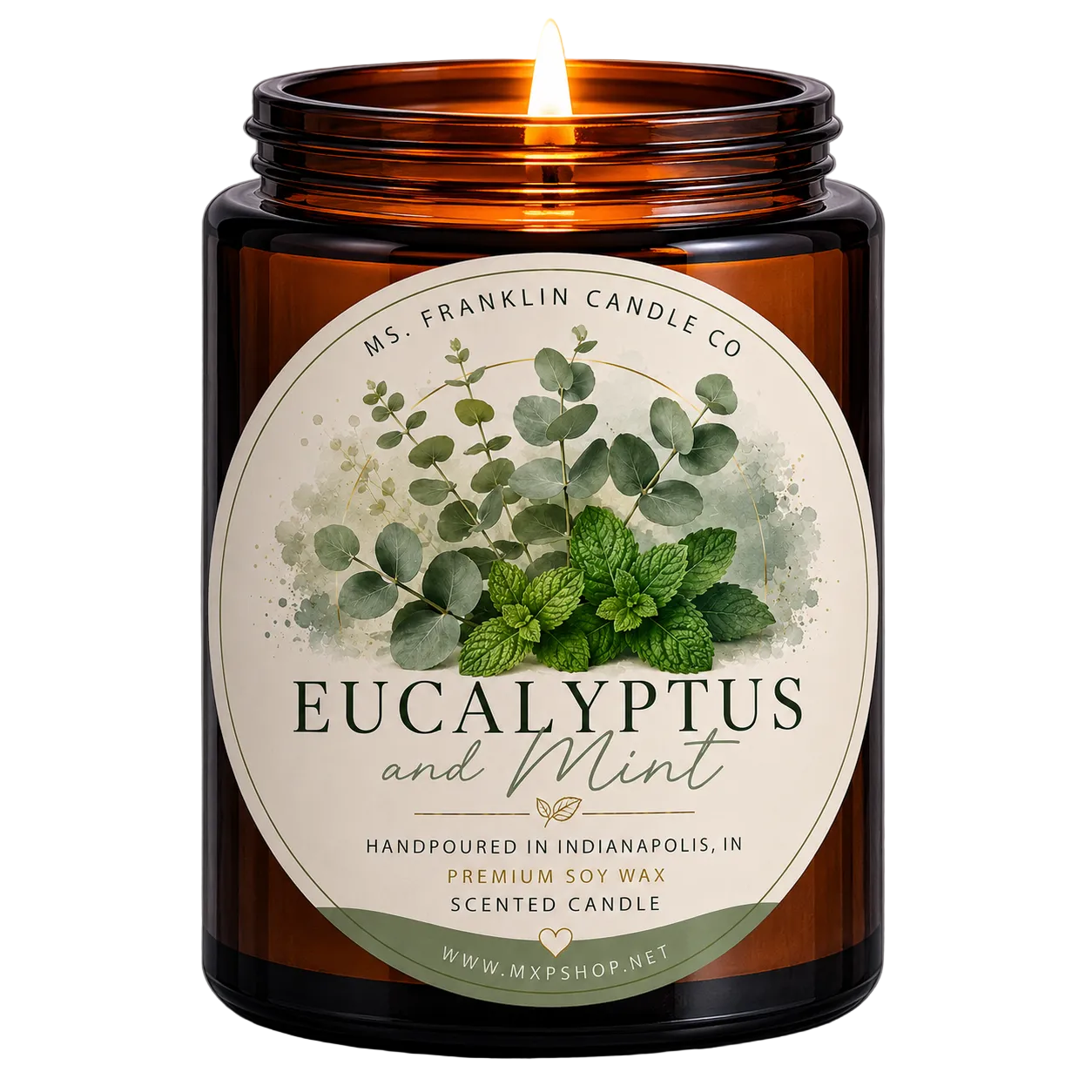 eucalyptus scented soy candle indianapolis