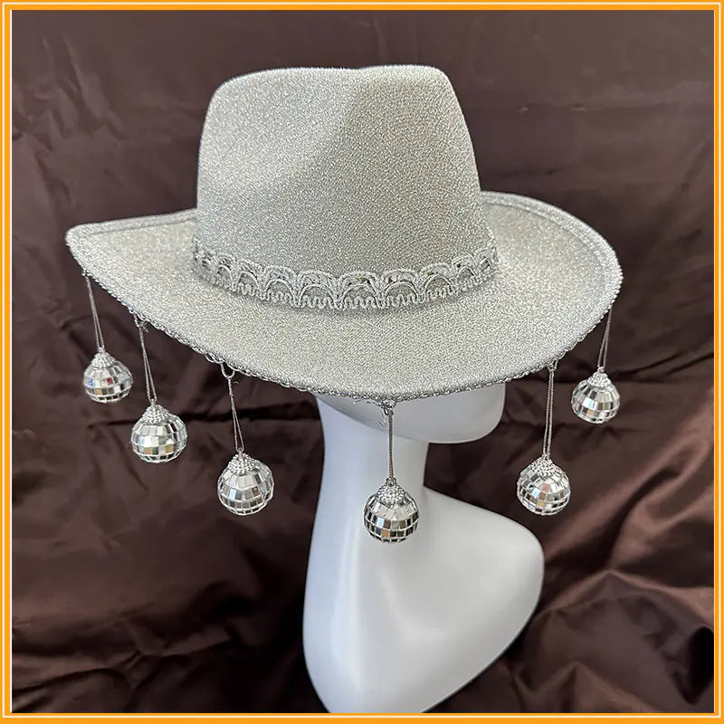 Gold Powder Cowboy Hat for Carnival Party & Halloween
