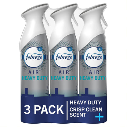 Febreze AIR Freshener Heavy Duty Crisp Clean (3 Count 8.8 oz)