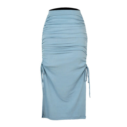 Pleated Lace-Up Sexy Long Skirt for Fashionistas
