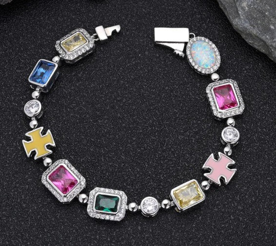 Gold-Plated Gemstone Necklace