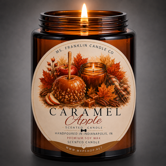 Caramel Apple Fall Scented Candle | 8 oz | Soy Wax