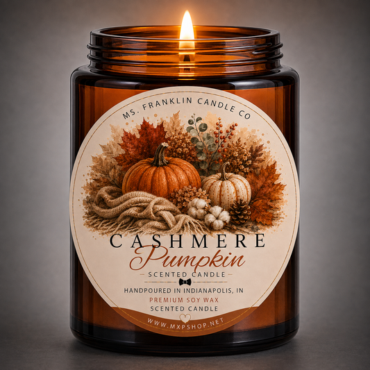 Cashmere Pumpkin Fall Scented Candle | 8 oz | Soy Wax