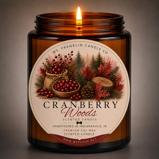 Cranberry Woods Fall Scented Candle | 8oz | Soy Wax