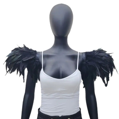 Gothic Style Oversized Feather Shawl for Costumes