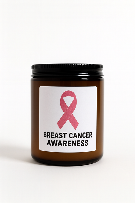 8oz Soy Wax Breast Cancer Awareness Candle – Pink Ribbon Jar | Hand-Poured Natural Candle