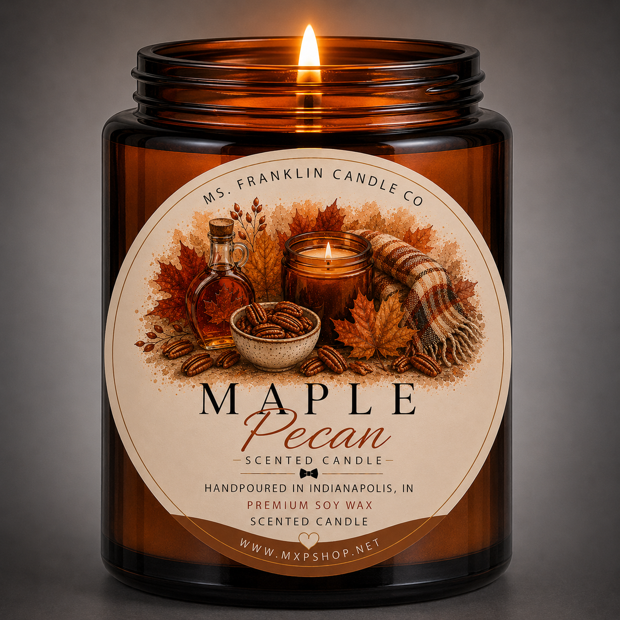 Maple Pecan Fall Scented Candle | 8 oz | Soy Wax