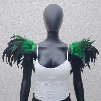 Gothic Style Oversized Feather Shawl for Costumes