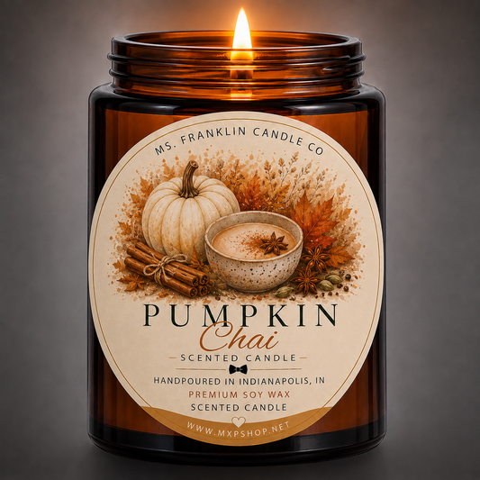 Pumpkin Chai Fall Scented Candle | 8 oz | Soy Wax