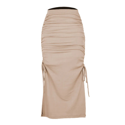 Pleated Lace-Up Sexy Long Skirt for Fashionistas