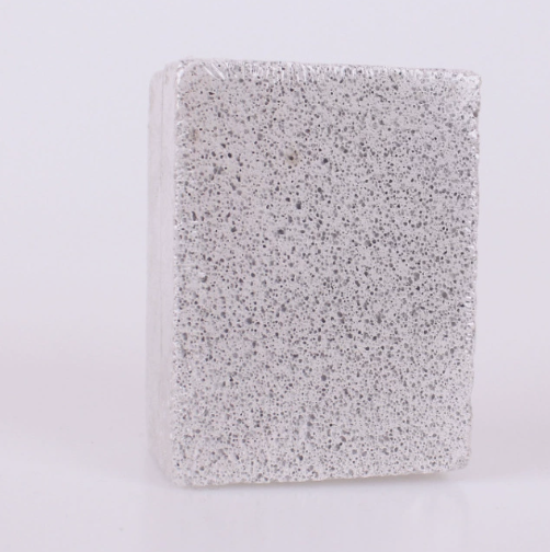 Textured gray stone tile on a white background