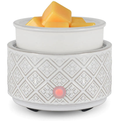 3-in-1 Ceramic Wax Melt Warmer for Scented Wax & Oils — White