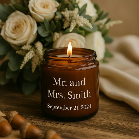 custom candle for weddings, birthdays and special occasions