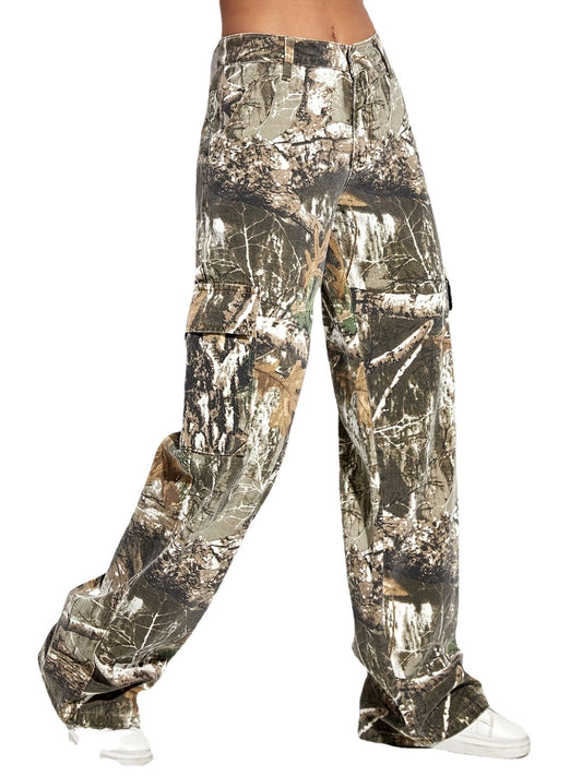 Camouflage pants on a white background