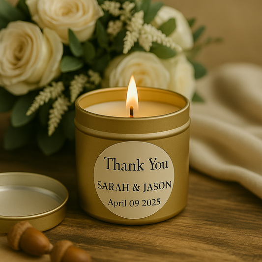 custom candle wedding favors 
