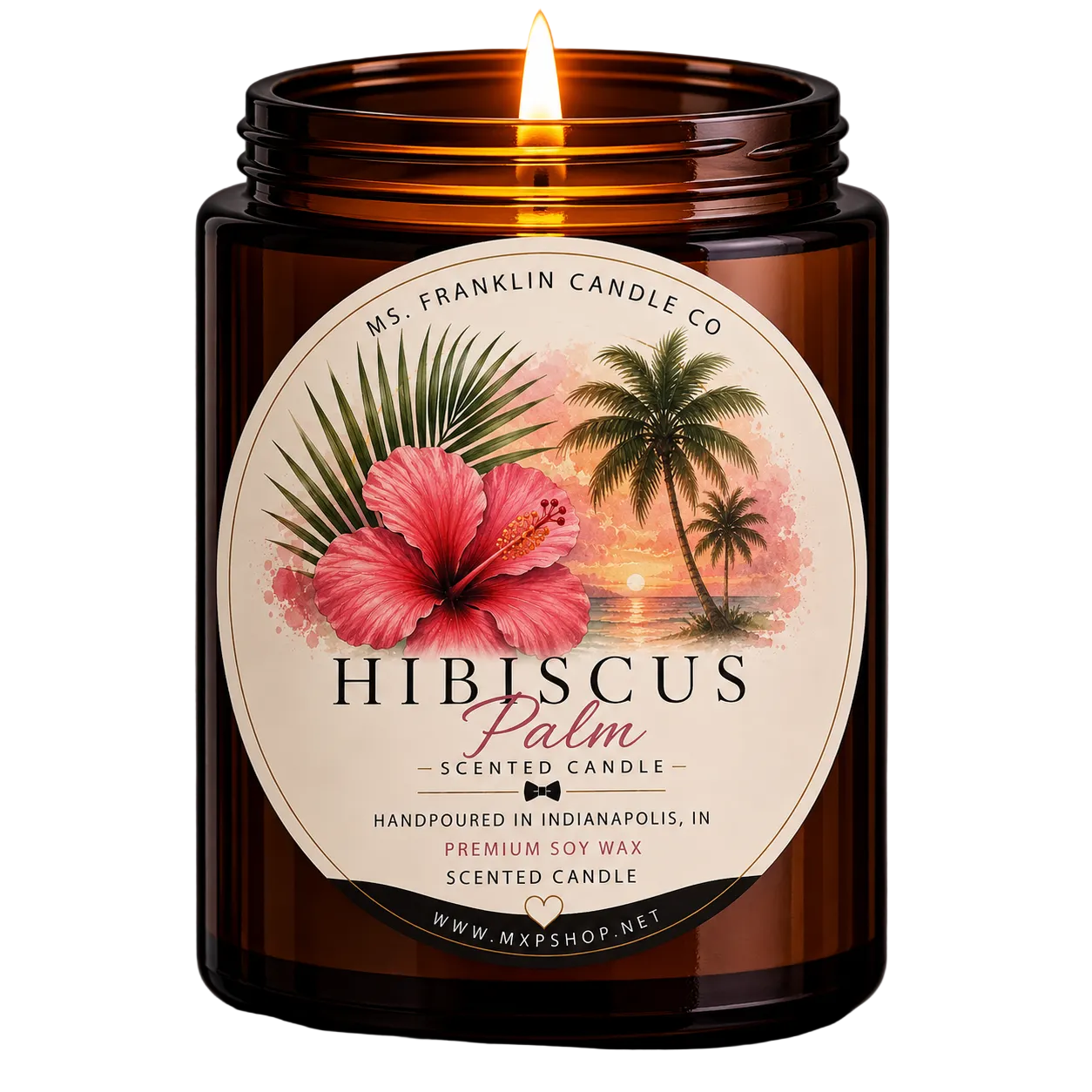 Hibiscus Palm scented candle 