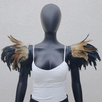 Gothic Style Oversized Feather Shawl for Costumes