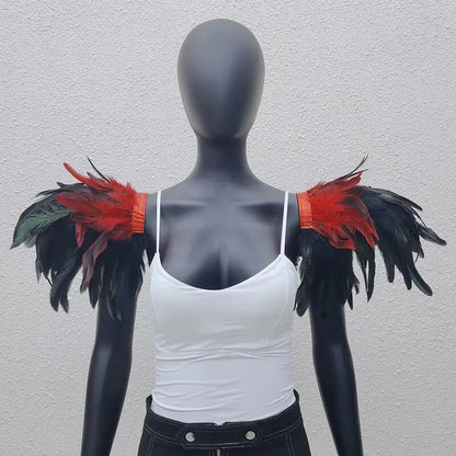 Gothic Style Oversized Feather Shawl for Costumes