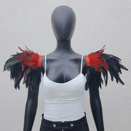 Gothic Style Oversized Feather Shawl for Costumes