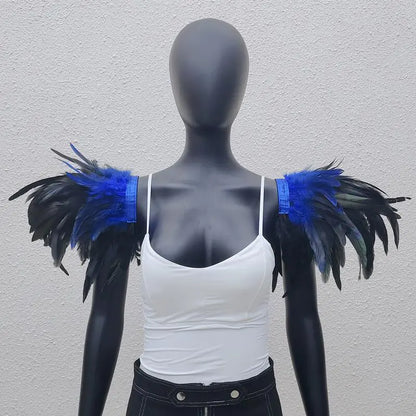 Gothic Style Oversized Feather Shawl for Costumes
